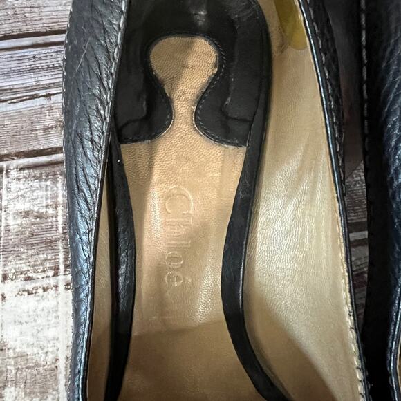Vintage Chloe Heels Leather Made in Italy Size 38 7-1/2 7.5 - Picture 2 of 9